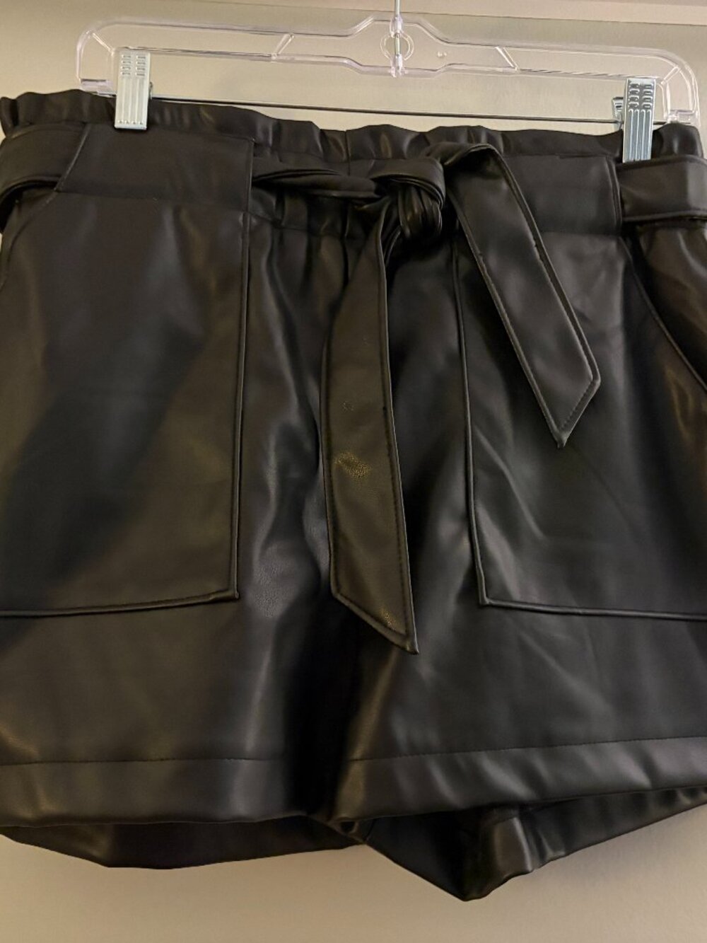NWT Leather Shorts Black (Size L)